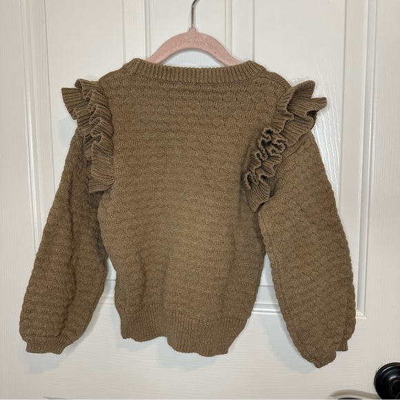 Jamie Kay Caramel Cream Tan Hope Knit Ruffle Top + Jogger Pant Set 4T Prairie - Picture 5 of 12